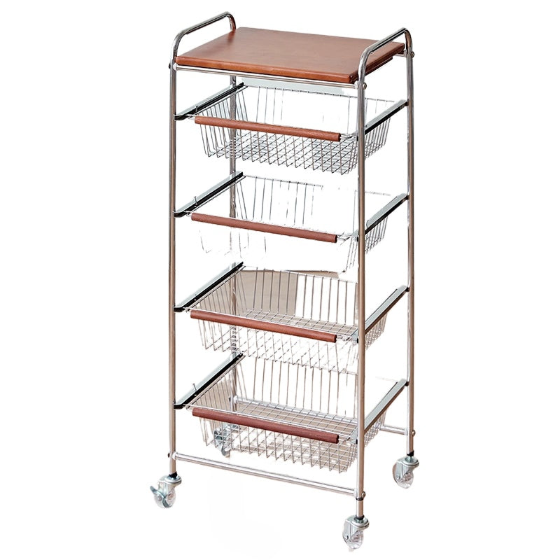 Lagerwagen im mittelalterlichen Stil, Schmiedeeisen-Bodenregal, Wohnzimmer, Haushalt, mehrschichtiges Snack-Gemüseregal 