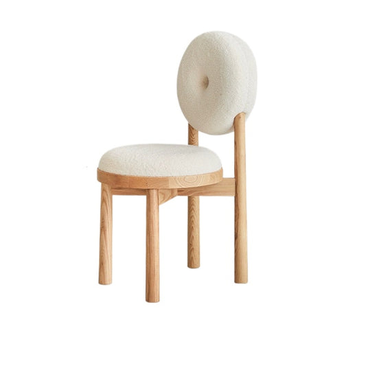 Kreative lamm wolle esszimmer stuhl haushalt massivholz dressing stuhl creme stil Ins Popularchair zurück freizeit stuhl 