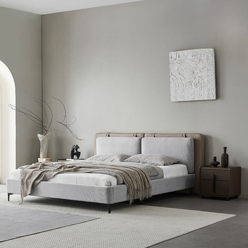 Minimalist Tatlin Double Bed Modern Minimalist Master Bedroom Light Luxury Soft Bag Wedding Bed High-end Designer Cotton and Linen Fabric Bed