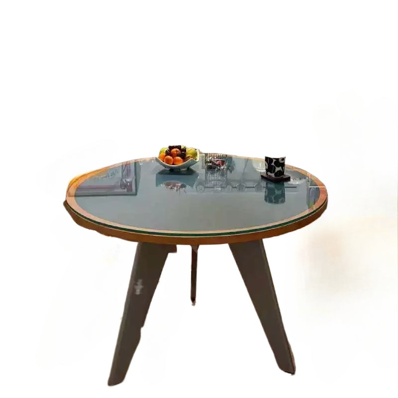 Retro Massivholz Esstisch Einfacher leichter Luxus High-End Runder Tisch Kleine Wohnung Kreativer Esstisch für Cafés 