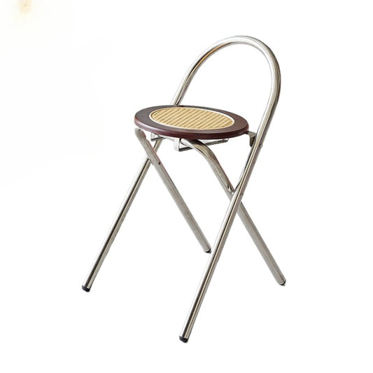 Mittelalterlicher Klappstuhl Rattan-Rückenhocker Home Art Esszimmerstuhl Café Schmiedeeisenstuhl 