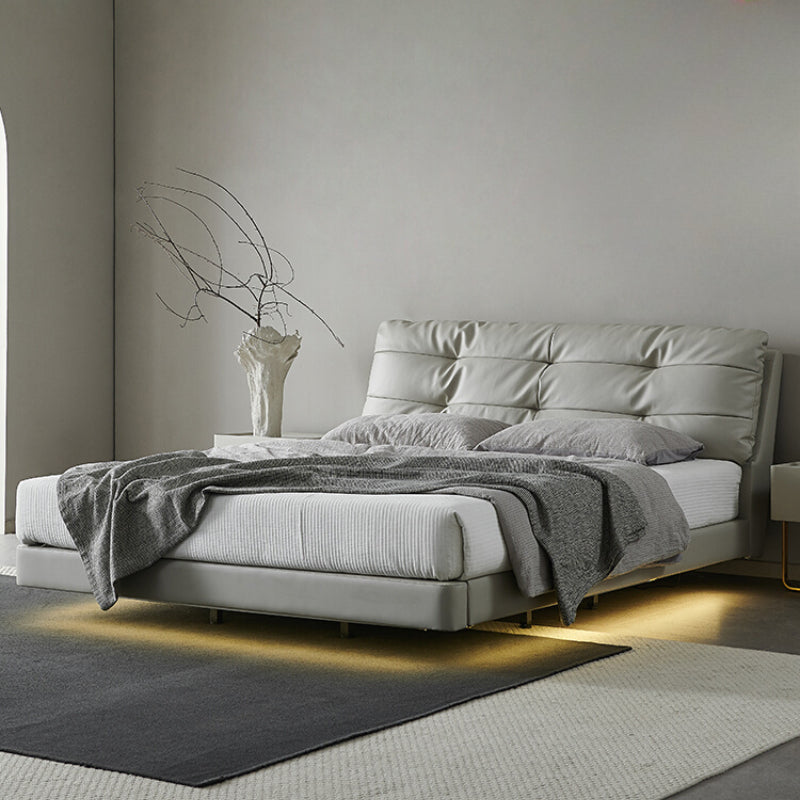 Suspended Bed Italian Minimalist Leather Bed Modern Light Luxury Master Bedroom Internet Celebrity Cream Puff Fairy Bed Double Suspended Bed