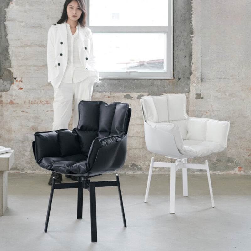 Italian Light Luxury Husk Chair Muscle Chair Designer Chair Rice Husk Chair Rotatable Home Dining Chair Book Table Chair