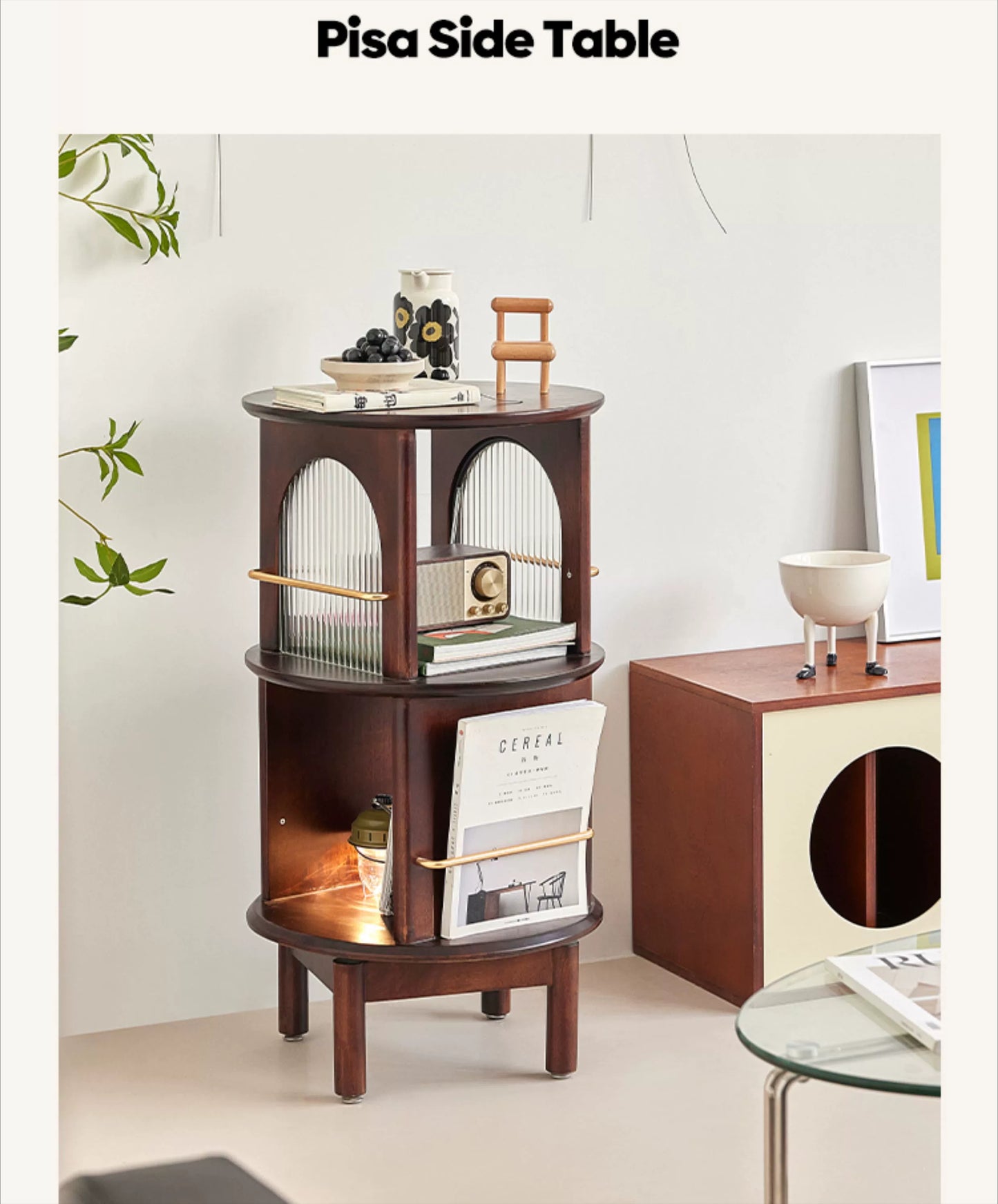 Drehbare Kante Paar Amerikanischen Retro Sofa Seite Schrank Licht Luxus High-end Nacht Rack Ecke Paar 