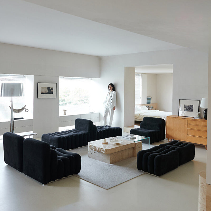 Modern Minimalist Fabric Sofa Designer Internet Celebrity Living Room in The Ancient Wabi Sandy Wind Creative Combination Minimalist Module Sofa