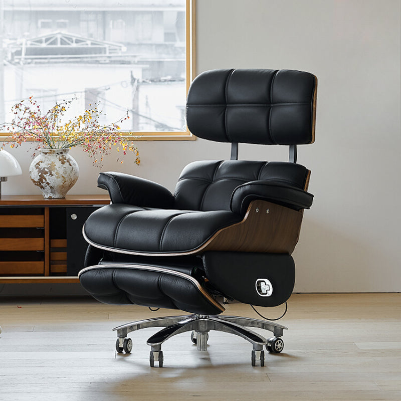 Eames Electric Recliner Boss Chair Sedentary Comfortable Office Chair Leather Home Study Multi-functional Leisure Single Chair