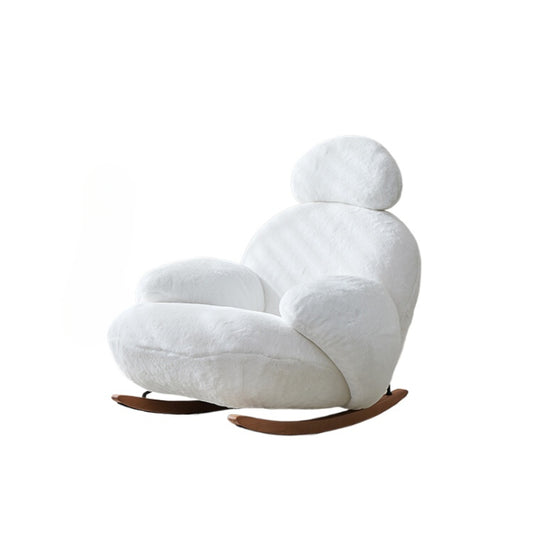 Big White Rocking Chair Cream Style Ins Popular Lazy Rocking Chair Modern Simple Home Living Room Bedroom Single Sofa Recliner