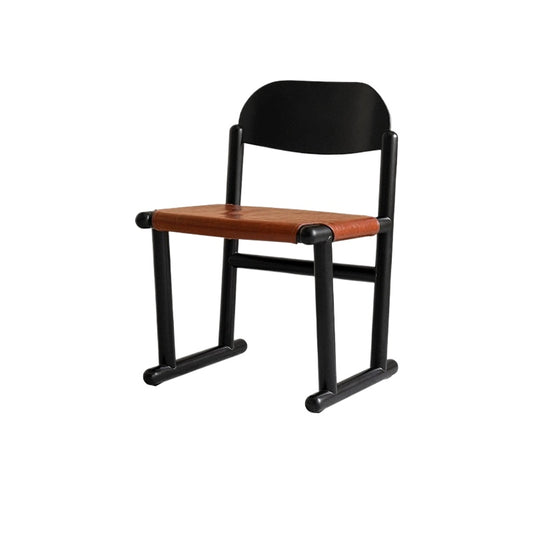 Designer Massivholz Esszimmerstuhl Retro Home Casual Rückenlehne Buchtischstuhl Lederstuhl Nordic Light Luxury 