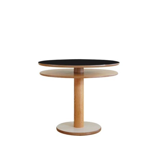 Mittelalterlicher Esstisch aus Ozeanbrett, Designer-Esstisch aus Massivholz, doppellagig, rund, leichter Luxus-Esstisch für das Wohnzimmer im Haushalt 