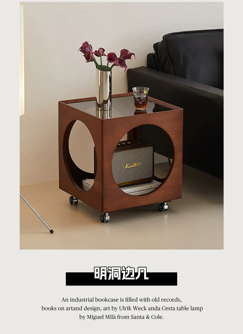 Nordic Massivholzkante paar Retro abnehmbare Sofaecke paar Mini Internet Berühmtheit kleine Couchtisch Nachttisch 