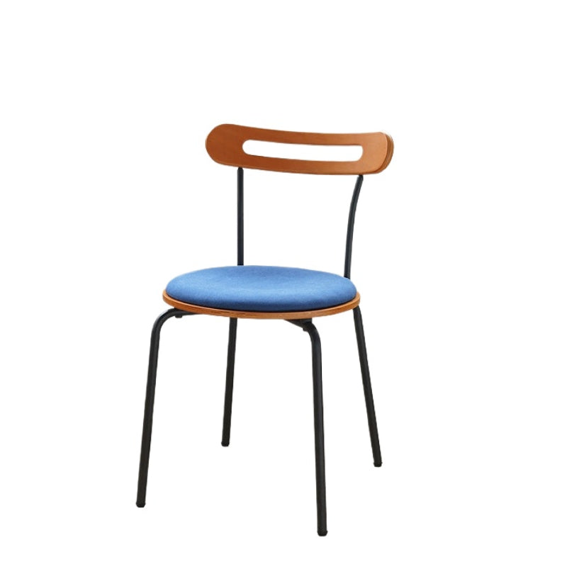 Minimalistischer mittelalterlicher Esszimmerstuhl, kleiner Schreibtischstuhl für Wohnungen, koreanischer Ins-Haushaltshocker mit Rückenlehne, stapelbar 