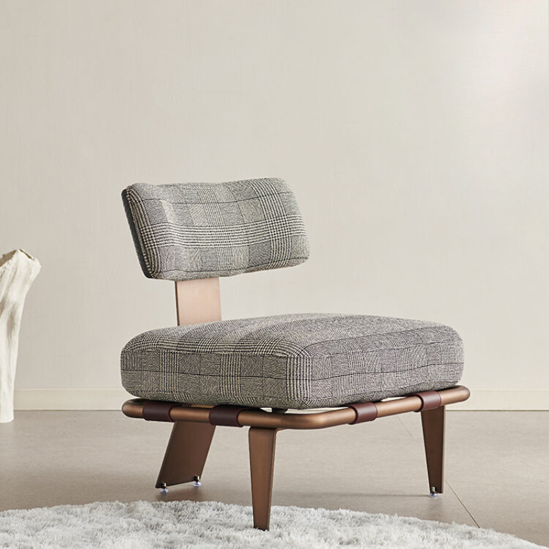 Modern Simple Single Sofa Internet Celebrity Designer Small Apartment Home Balcony Fabric Leisure Chair Saddle Leather Single Chair