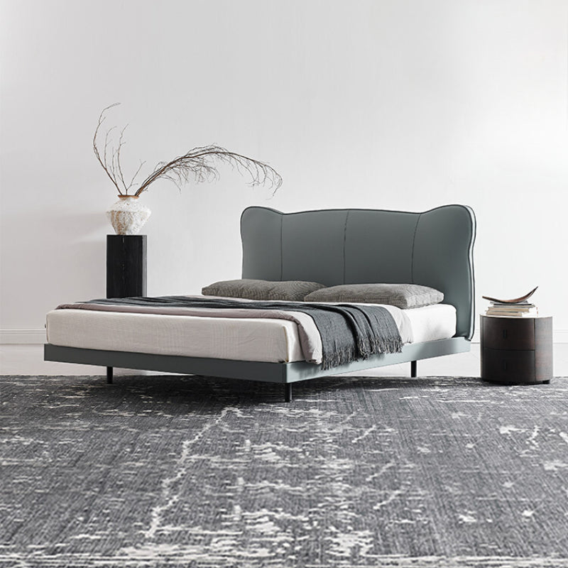 Italian Light Luxury Double Bed 1.8 Meters Master Bedroom Bed Modern Simple Wedding Bed Real Cowhide High-end Atmospheric Soft Bed