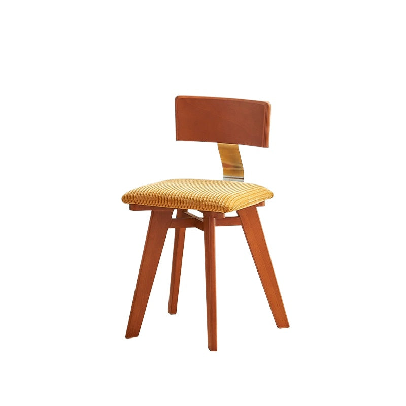 Mittelalterlicher Esszimmerstuhl Nordischer Stuhl mit Rückenlehne aus Massivholz Wabi-Sabi Designer Premium Französischer Freizeitstuhl 