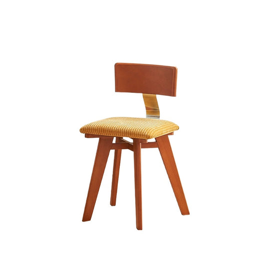 Mittelalterlicher Esszimmerstuhl Nordischer Stuhl mit Rückenlehne aus Massivholz Wabi-Sabi Designer Premium Französischer Freizeitstuhl 