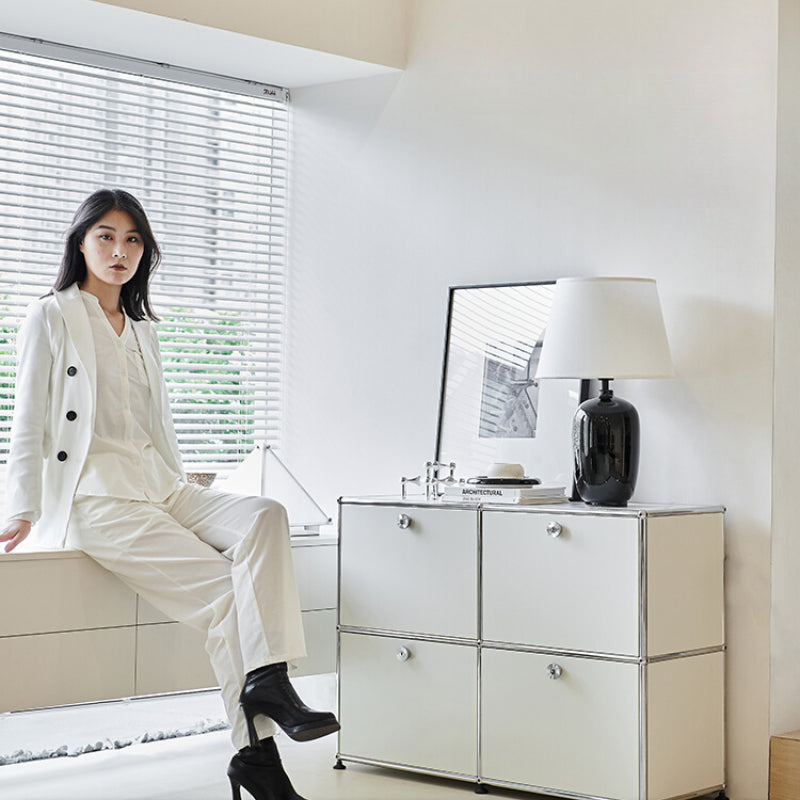 Medieval USM Cabinet Stainless Steel Module Combination Cabinet Living Room Storage Storage Cabinet Dining Side Cabinet Minimalist Locker Bucket Cabinet