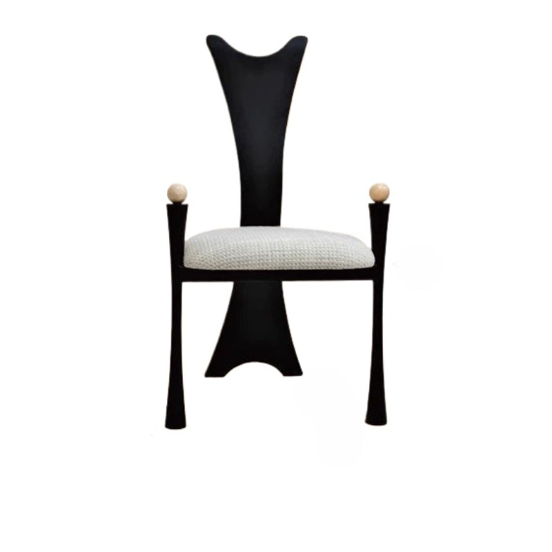 Retro Designer Esszimmerstuhl Haushalt Wohnzimmer Massivholzstuhl Mittelalterlicher kreativer Masterstuhl mit hoher Rückenlehne 