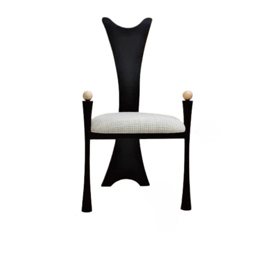 Retro Designer Esszimmerstuhl Haushalt Wohnzimmer Massivholzstuhl Mittelalterlicher kreativer Masterstuhl mit hoher Rückenlehne 