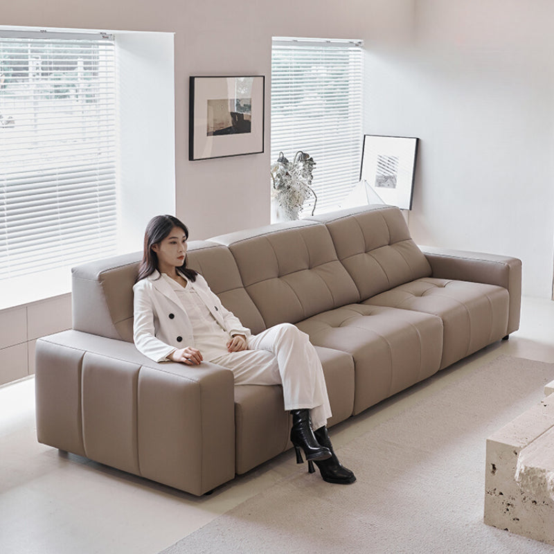 Italian Minimalist Function Sofa Bed Small Apartment Living Room Light Luxury Straight Row Zero Against The Wall Leather Retractable Electric Sofa