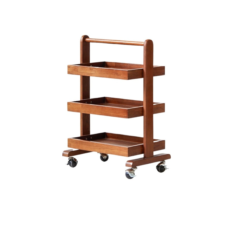 Mittelalterlicher Trolley-Rack Massivholz Mobile Sofa Edge Paar Kreative Nordic Modern Side Cabinet Teetisch 