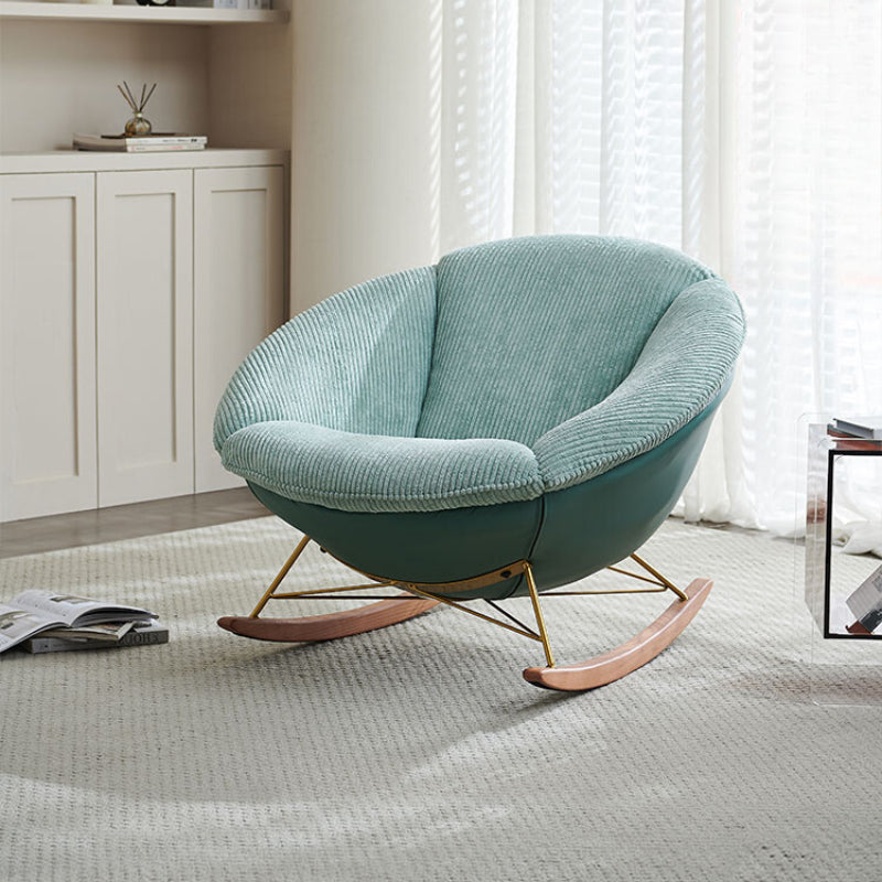 Single Rocking Chair Lotus Leaf Rocking Chair Nordic Home Living Room Ins Popular Designer Lazy Recliner Adult Leisure Chair