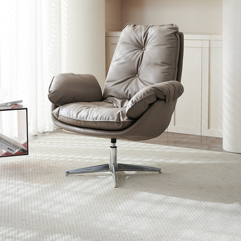 Home Leather Single Sofa Light Luxury Leisure Chair Ins Popular Swivel Chair Living Room Bedroom Lazy Sofa Single Chair